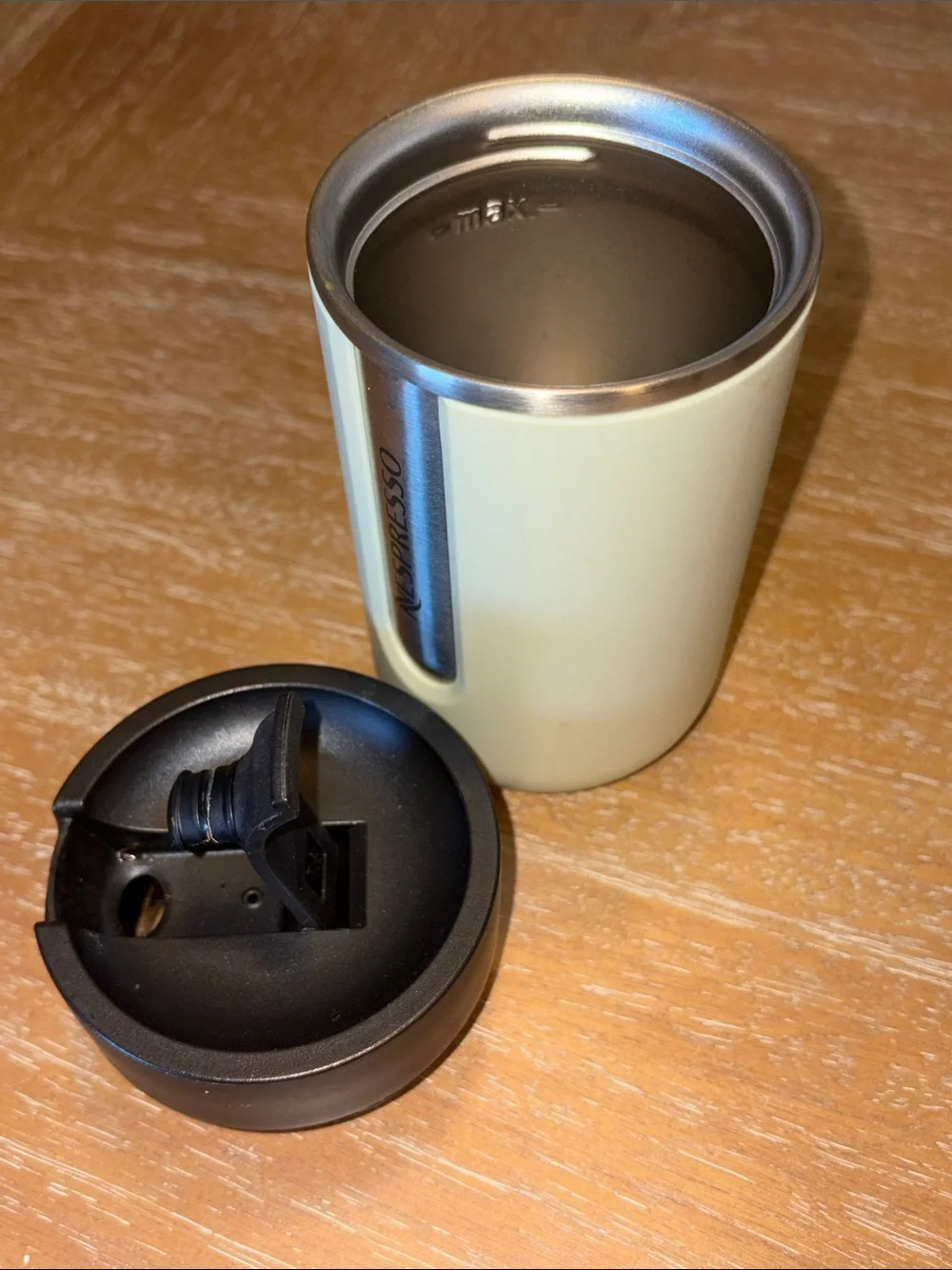 Nespresso Pistachio Green Travel Tumbler with Black Lid